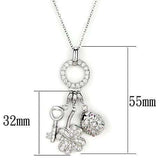 LOS609 - Silver 925 Sterling Silver Necklace with AAA Grade CZ in Multi Color - Alamode - Flyclothing LLC