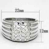 LOS639 - Silver 925 Sterling Silver Ring with AAA Grade CZ in Clear - Alamode - Flyclothing LLC
