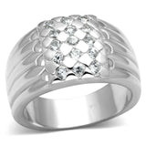 LOS639 - Silver 925 Sterling Silver Ring with AAA Grade CZ in Clear - Alamode - Flyclothing LLC
