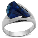 LOS642 - Silver 925 Sterling Silver Ring with Synthetic Synthetic Glass in Montana - Alamode - Flyclothing LLC