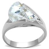 LOS650 - Silver 925 Sterling Silver Ring with AAA Grade CZ in Clear - Alamode - Flyclothing LLC