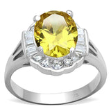 LOS659 - Silver 925 Sterling Silver Ring with AAA Grade CZ in Topaz - Alamode - Flyclothing LLC