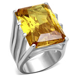 LOS665 - Silver 925 Sterling Silver Ring with AAA Grade CZ in Topaz - Alamode - Flyclothing LLC