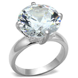 LOS681 - Silver 925 Sterling Silver Ring with AAA Grade CZ in Clear - Alamode - Flyclothing LLC