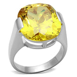 LOS689 - Silver 925 Sterling Silver Ring with AAA Grade CZ in Topaz - Alamode - Flyclothing LLC