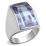 LOS692 - Silver 925 Sterling Silver Ring with AAA Grade CZ in Light Amethyst - Alamode - Flyclothing LLC