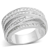 LOS716 - Silver 925 Sterling Silver Ring with AAA Grade CZ in Clear - Alamode - Flyclothing LLC
