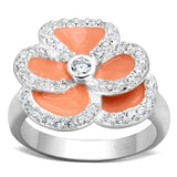 LOS725 - Silver 925 Sterling Silver Ring with AAA Grade CZ in Clear - Alamode - Flyclothing LLC