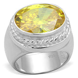 LOS731 - Silver 925 Sterling Silver Ring with AAA Grade CZ in Topaz - Alamode - Flyclothing LLC
