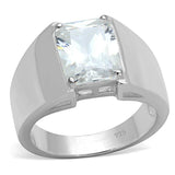 LOS741 - Silver 925 Sterling Silver Ring with AAA Grade CZ in Clear - Alamode - Flyclothing LLC