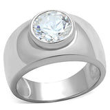 LOS744 - Silver 925 Sterling Silver Ring with AAA Grade CZ in Clear - Alamode - Flyclothing LLC