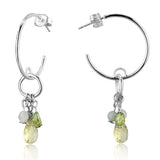 LOS785 - Silver 925 Sterling Silver Earrings with Synthetic Glass Bead in Multi Color - Alamode - Flyclothing LLC