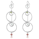 LOS789 - Silver 925 Sterling Silver Earrings with Synthetic Jade in Multi Color - Alamode - Flyclothing LLC