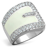 LOS804 - Rhodium 925 Sterling Silver Ring with AAA Grade CZ in Clear - Alamode - Flyclothing LLC