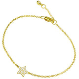 LOS816 - Gold 925 Sterling Silver Bracelet with AAA Grade CZ in Clear - Alamode - Flyclothing LLC