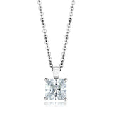 LOS895 - Rhodium 925 Sterling Silver Chain Pendant with AAA Grade CZ in Clear - Alamode - Flyclothing LLC
