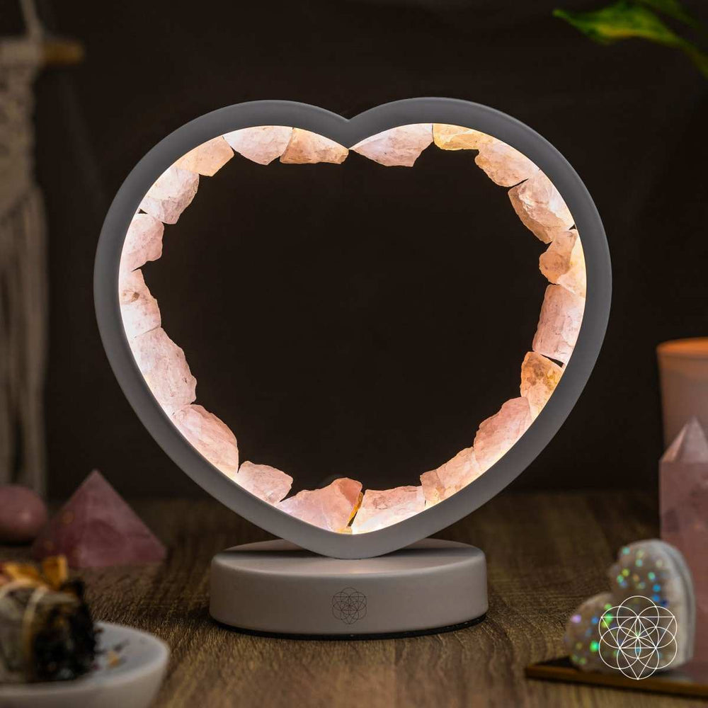 Love Magnet - Rose Quartz Heart Lamp - Conscious Items - Flyclothing LLC