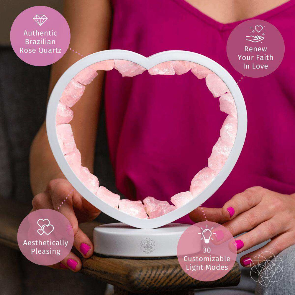 Love Magnet - Rose Quartz Heart Lamp - Conscious Items - Flyclothing LLC