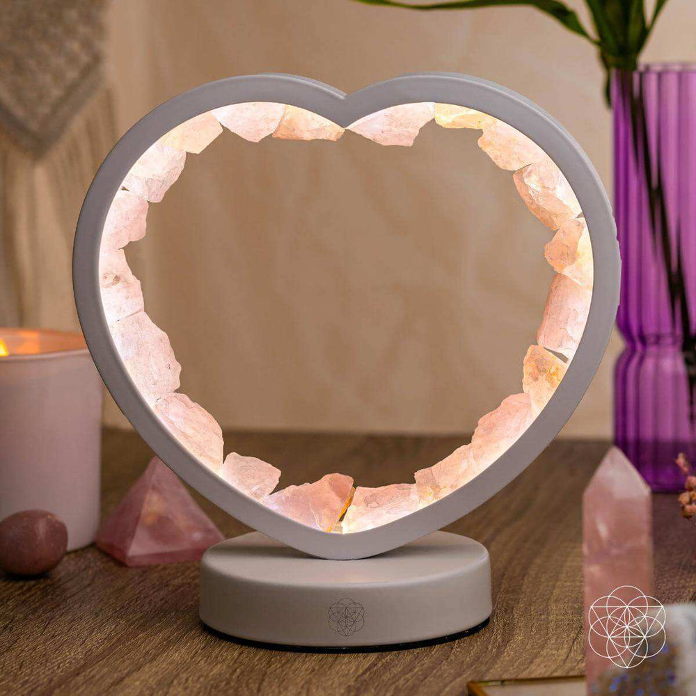 Love Magnet - Rose Quartz Heart Lamp - Conscious Items - Flyclothing LLC