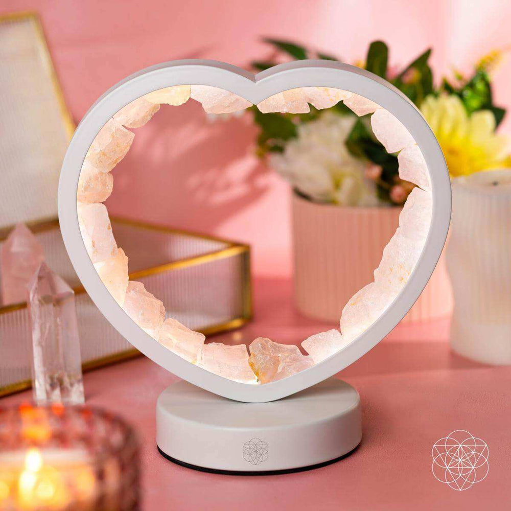 Love Magnet - Rose Quartz Heart Lamp - Conscious Items - Flyclothing LLC