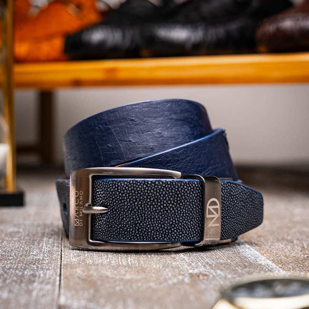 Lucca Belt Navy / Black - Marco Di Milano - Flyclothing LLC