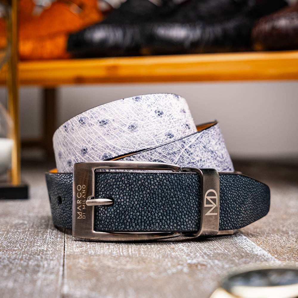 Lucca Belt Newspaper / Black - Marco Di Milano - Flyclothing LLC