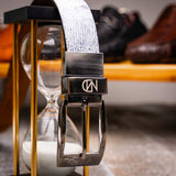 Lucca Belt Newspaper / Black - Marco Di Milano - Flyclothing LLC