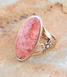 Lucent Orange Coral Golden Ring - Barse Jewelry - Flyclothing LLC