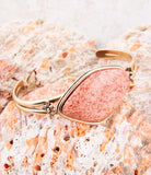 Lucent Orange Sponge Coral Cuff Golden Bracelet - Barse Jewelry - Flyclothing LLC