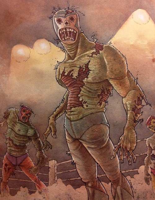 Black Market Art Company Lucha Zombie Print - Black Market Art Company - Flyclothing LLC