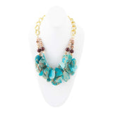 Lucia Blue Jasper and Fire Agate Golden Strand Necklace - Barse Jewelry - Flyclothing LLC