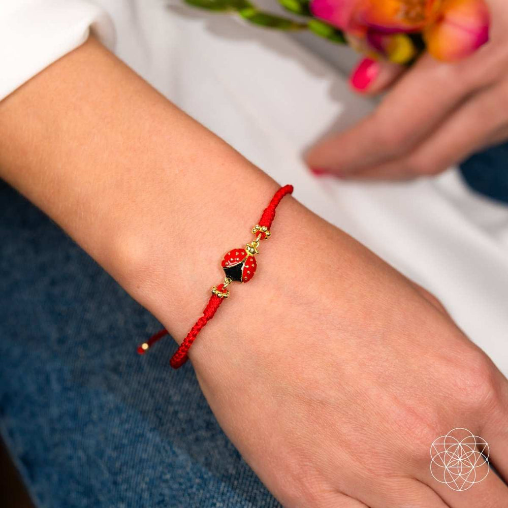 Lucky Ladybug - Four-Strand Red String Bracelet - Conscious Items - Flyclothing LLC