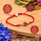 Lucky Ladybug - Four-Strand Red String Bracelet - Conscious Items - Flyclothing LLC