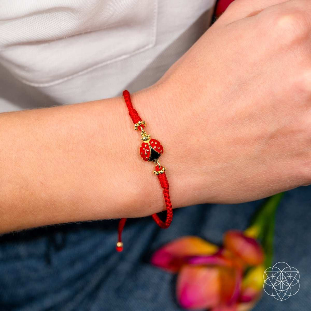 Lucky Ladybug - Four-Strand Red String Bracelet - Conscious Items - Flyclothing LLC