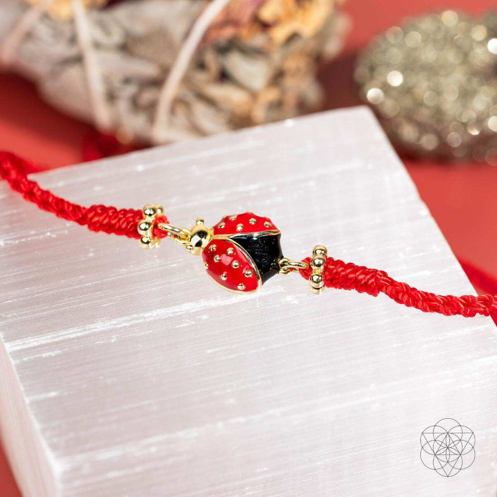 Lucky Ladybug - Four-Strand Red String Bracelet - Conscious Items - Flyclothing LLC
