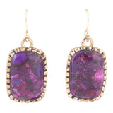 Luminous Purple Turquoise Golden Drop Earrings - Barse Jewelry - Flyclothing LLC