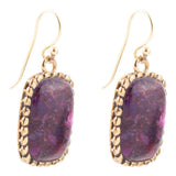 Luminous Purple Turquoise Golden Drop Earrings - Barse Jewelry - Flyclothing LLC