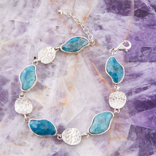 Luna Blue Apatite and Sterling Silver Line bracelet - Barse Jewelry - Flyclothing LLC