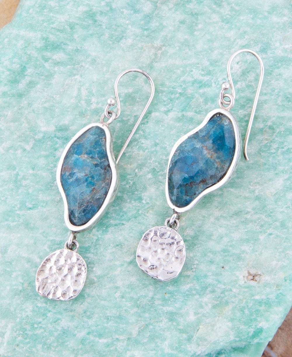 Luna Blue Apatite and Sterling Silver Drop Earrings - Barse Jewelry - Flyclothing LLC