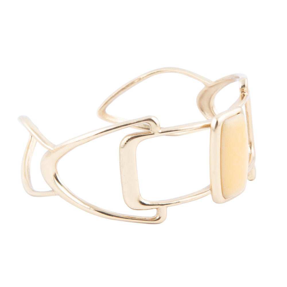 Luster Yellow Agate and Golden Cuff Bracelet - Barse Jewelry - Flyclothing LLC