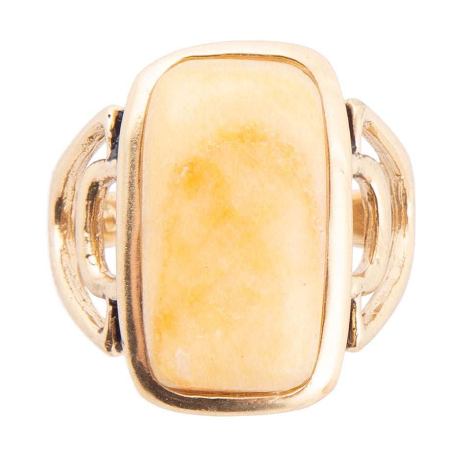Luster Yellow Agate Golden Statement Ring - Barse Jewelry - Flyclothing LLC