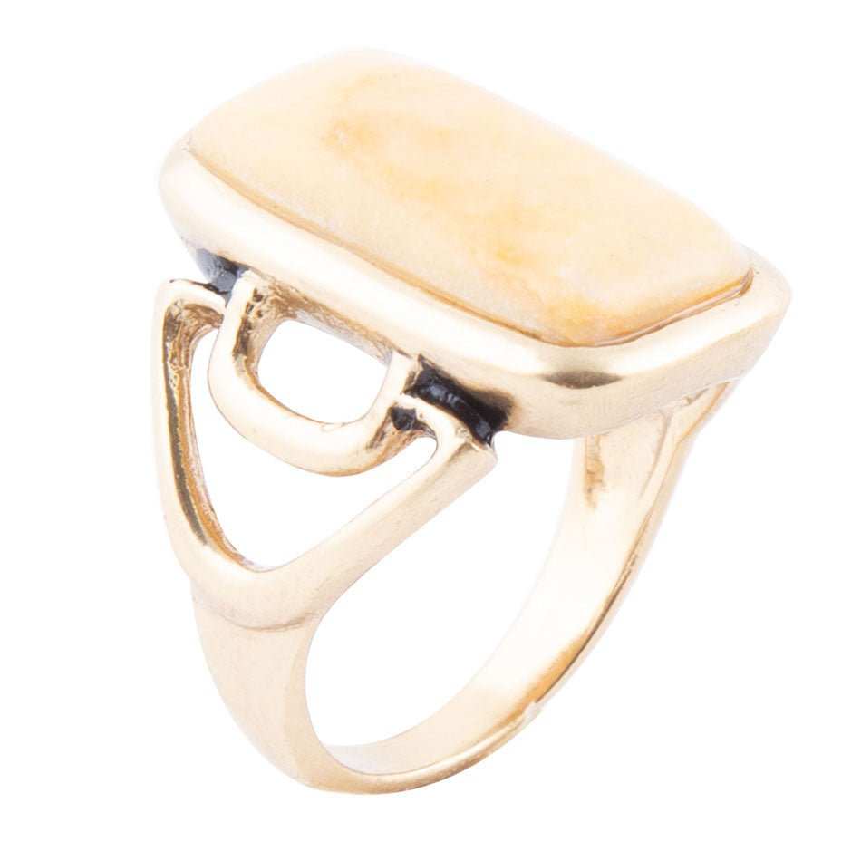 Luster Yellow Agate Golden Statement Ring - Barse Jewelry - Flyclothing LLC