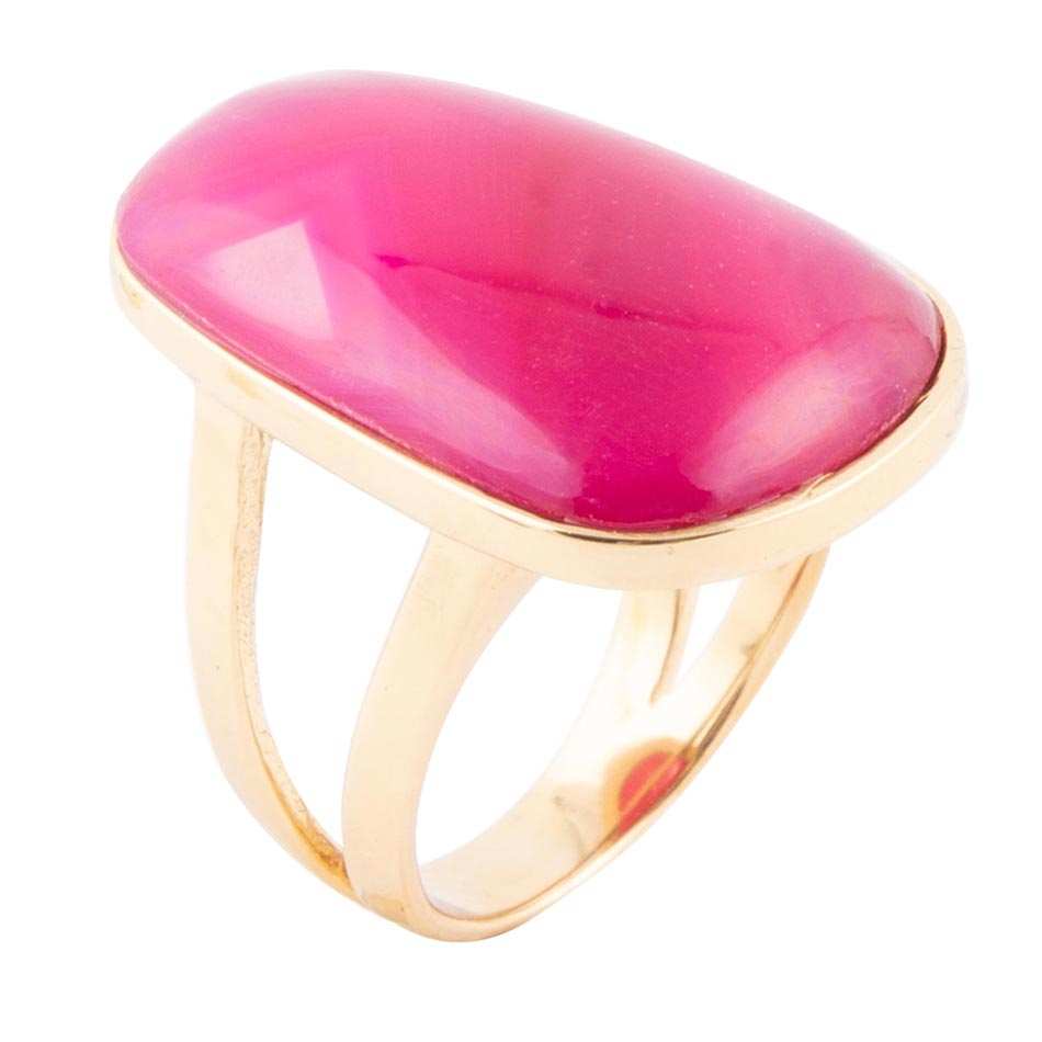 Madeleine Pink Agate Golden Ring - Barse Jewelry - Flyclothing LLC