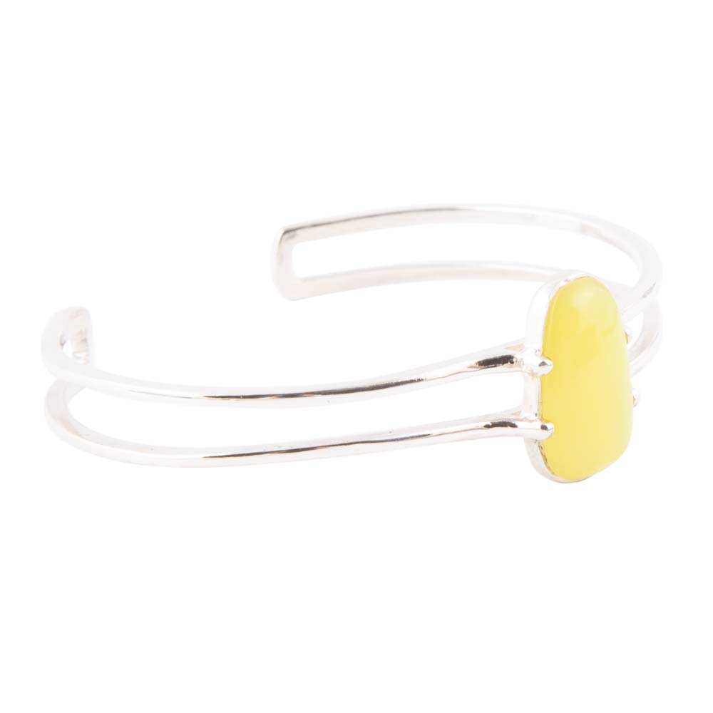 Madeleine Yellow Jade Sterling Silver Cuff Bracelet - Barse Jewelry - Flyclothing LLC