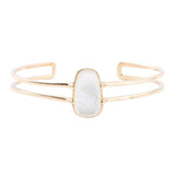 Madeline White Mother of Pearl and Golden Cuff Bracelet - Barse Jewelry - Flyclothing LLC