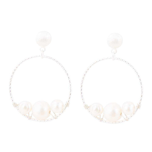 Madie Abstract Pearl and Sterling Silver Earrings - Barse Jewelry - Flyclothing LLC