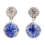 Madrid Blue Lapis Sterling Silver Post Drop Earrings - Barse Jewelry - Flyclothing LLC