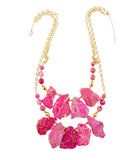 Pink Magenta Dreams Jasper and Goldtone Statement Necklace - Barse Jewelry - Flyclothing LLC