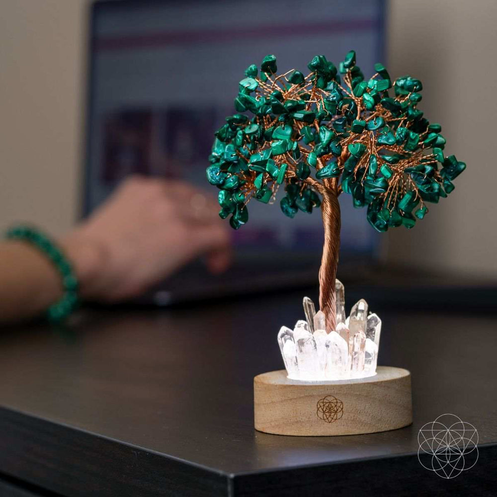 Malachite Anxiety Tree Lamp - Conscious Items - Flyclothing LLC