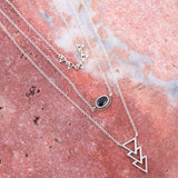 Marcasite and Onyx Sterling Silver Layered Necklace - Barse Jewelry - Flyclothing LLC